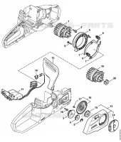 Moteur électrique, Module électronique, Couvercle de pignon de Numéro de machine 443746234 pour Stihl MSA 140 C-B
