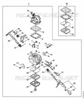Carburateur C1Q S121 MS 181 (02.2011) pour Stihl MS 181