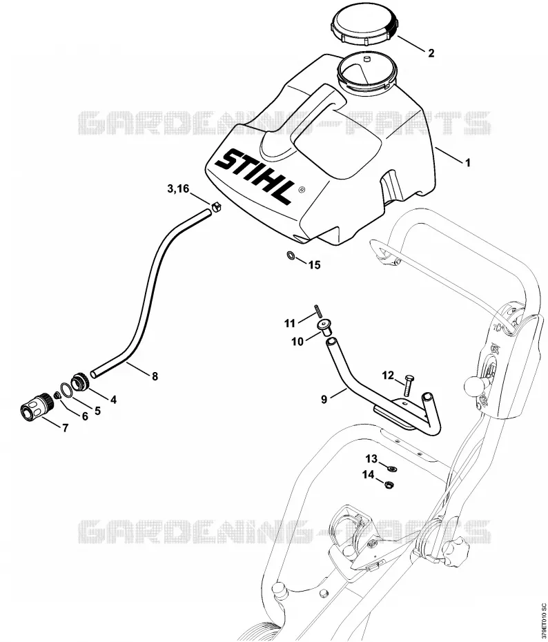 Réservoir d'eau Stihl Découpeuses Découpeuses Découpeuses à disques FW 20  FW 20