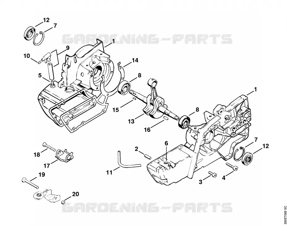 Carter de vilebrequin Stihl Découpeuses Découpeuses Découpeuses à disques TS 350  TS 350
