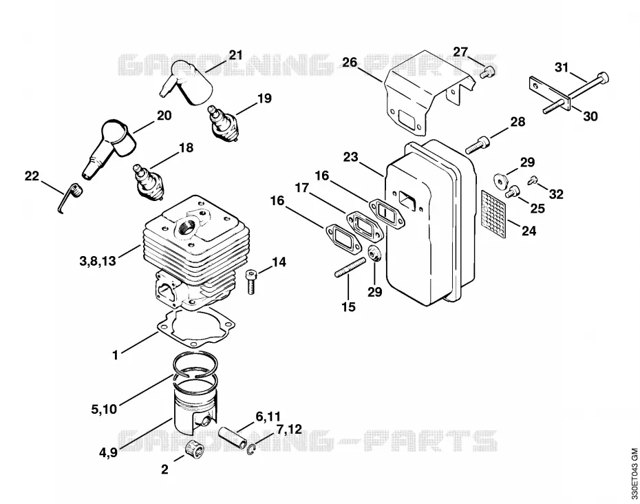 Cylindre Stihl Découpeuses Découpeuses Découpeuses à disques TS 350  TS 350