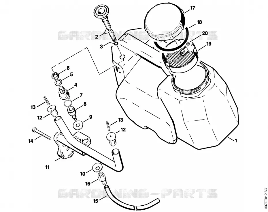 Réservoir d'eau Stihl Découpeuses Découpeuses Découpeuses à disques TS 350  TS 350