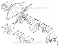 Palier avec pièce de protection (38.1995) pour Stihl TS 360