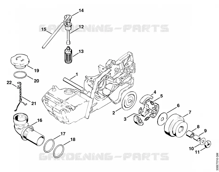 Embrayage, Crépine d'aspiration Stihl Découpeuses Découpeuses Découpeuses à disques TS 350 AVE  TS 350 AVE