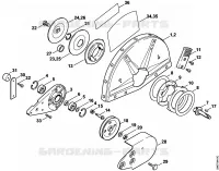 Palier avec pièce de protection pour Stihl TS 400