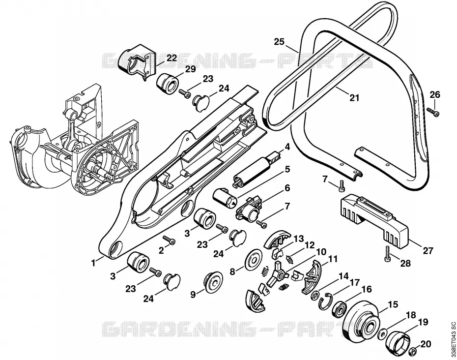 Carter de découpeuse, Embrayage Stihl Découpeuses Découpeuses Découpeuses à disques TS 400  TS 400