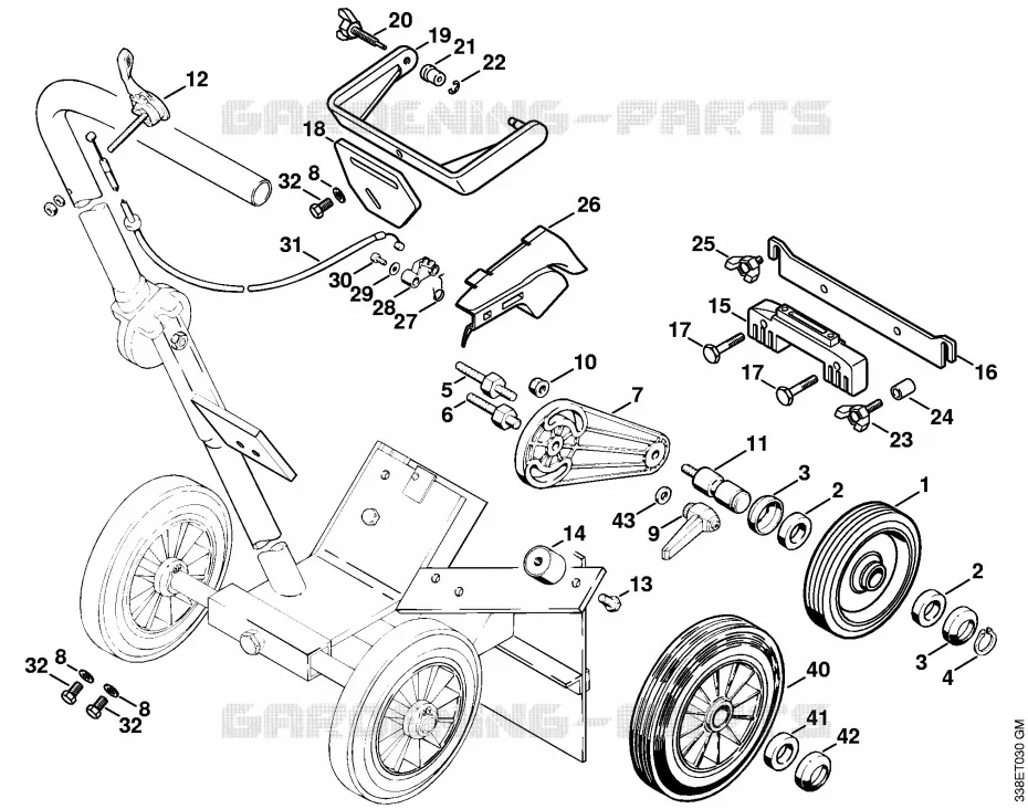Ensemble de chariot de découpeuse Stihl Découpeuses Découpeuses Découpeuses à disques TS 400  TS 400