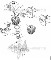Cylindre, Silencieux pour Stihl TS 410
