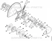 Palier avec pièce de protection (38.95) pour Stihl TS 460