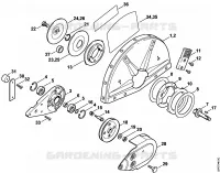 Palier avec pièce de protection pour Stihl TS 460