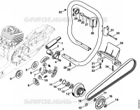 Système de tension, Embrayage pour Stihl TS 700