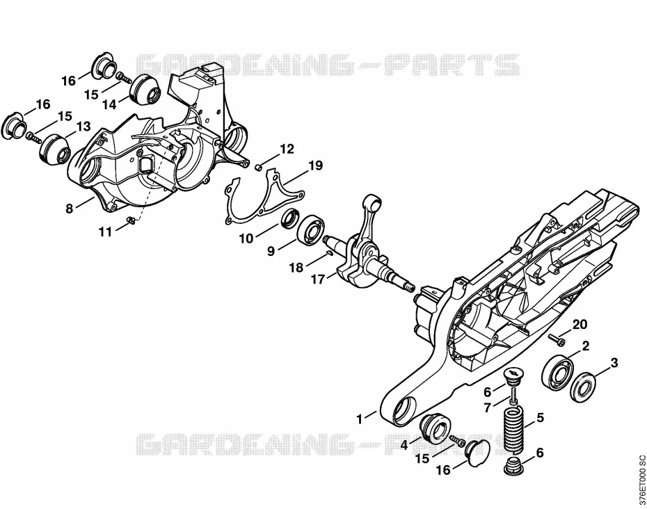 Carter de vilebrequin Stihl Découpeuses Découpeuses Découpeuses à disques TS 700-Z  TS 700-Z