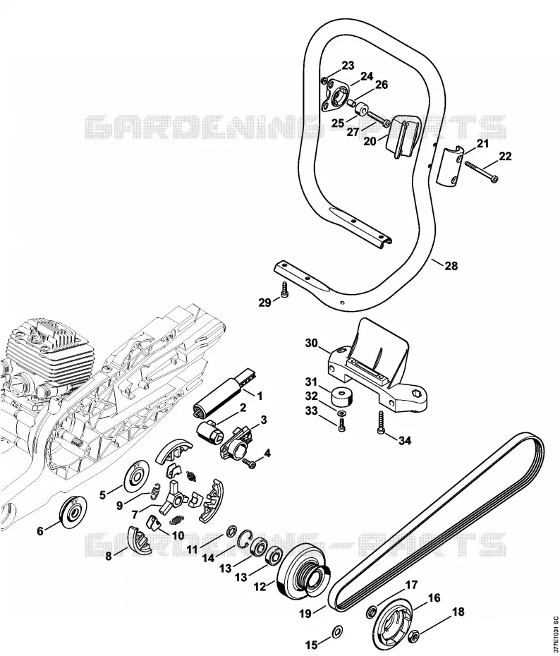 Système de tension, Embrayage Stihl Découpeuses Découpeuses Découpeuses à disques TS 800-Z  TS 800-Z