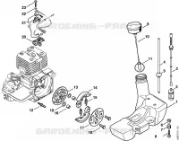 Réservoir d'essence, Embrayage pour Stihl BT 121