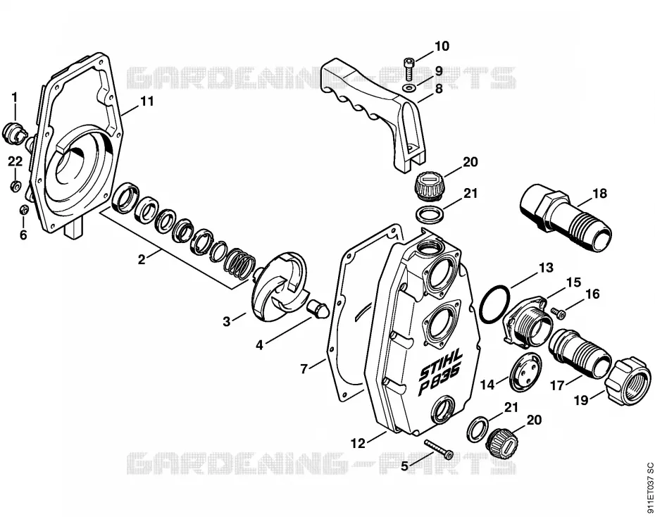 Carter de pompe P 835 Stihl Pompes à eau Pompes à eau P P 835  P 835