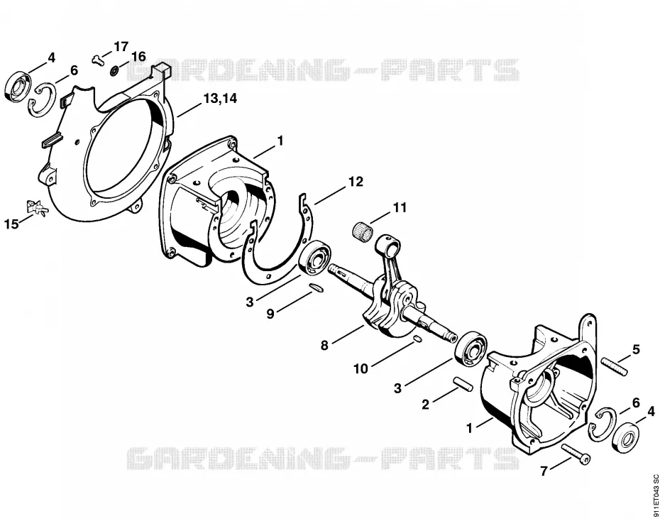 Carter de vilebrequin Stihl Pompes à eau Pompes à eau P P 835  P 835