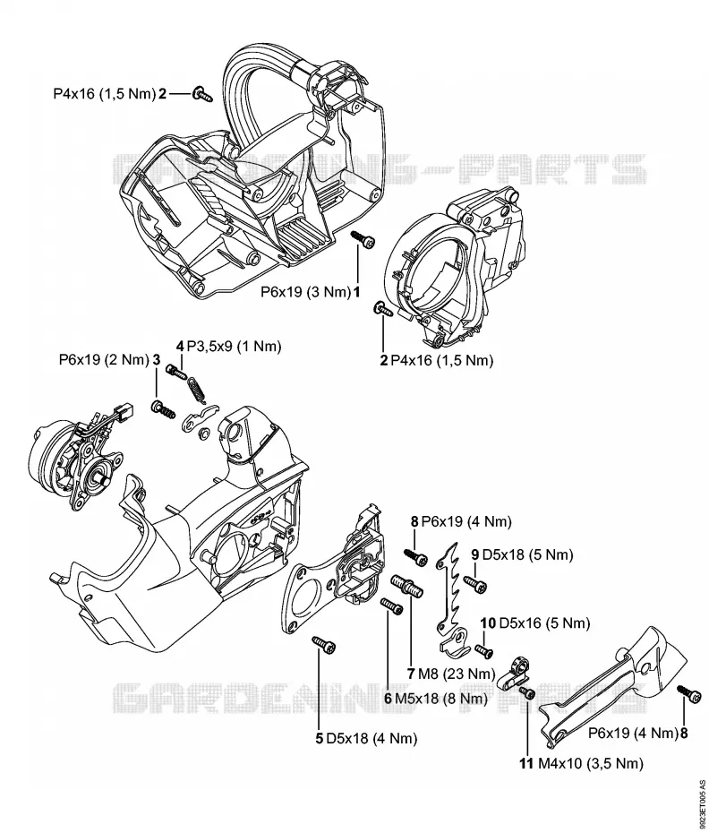 Couples de serrage Stihl Tronçonneuses Tronçonneuses Tronçonneuses sur batteries MSA 160 T  MSA 160 T