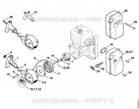 Dispositif de lancement, Silencieux pour Stihl BR 400