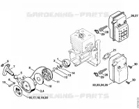 Dispositif de lancement, Silencieux pour Stihl BR 340