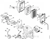 Filtre à air, Dispositif d'allumagne pour Stihl BR 340