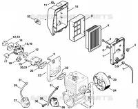 Filtre à air, Dispositif d'allumagne pour Stihl BR 380