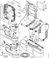 Réservoir d'essence, Plaque dorsale pour Stihl BR 500