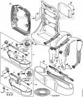 Réservoir d'essence, Plaque dorsale pour Stihl BR 550