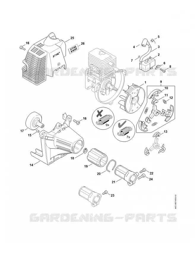 Dispositif d'allumage, Embrayage Stihl Balayeuses Balayeuses KW KW 85  KW 85