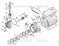 RE 160 K: Carter de commande, Pompe pour Stihl RE 160 K