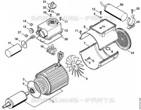 RE 140 K: Moteur électrique, Boîtier électrique pour Stihl RE 140 K