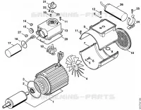 RE 141 K: Moteur électrique, Boîtier électrique pour Stihl RE 141 K