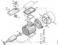 RE 161 K: Moteur électrique, Boîtier électrique pour Stihl RE 141 K