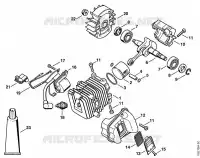 Cylindre avec piston, Dispositif d'allumage pour Stihl MS 190 T
