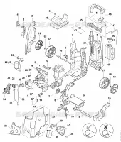 Chariot, Déflecteur d'air, Capot, Boîtier électrique RE 170 PLUS pour Stihl RE 170 PLUS