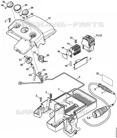 Boîtier électrique, Câble d'alimentation pour Stihl RE 462 PLUS
