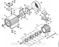 Moteur électrique, Carter de commande pour Stihl RE 462 PLUS