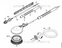 Turbo buse, Turbo brosse, Tuyau flexible d'aspiration pour Stihl RE 462 PLUS