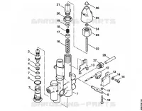 Bloc de réglage et de sécurité, Piston distributeur pour Stihl RE 550 W