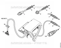 Boîtier électrique, Câble d'alimentation pour Stihl RE 521