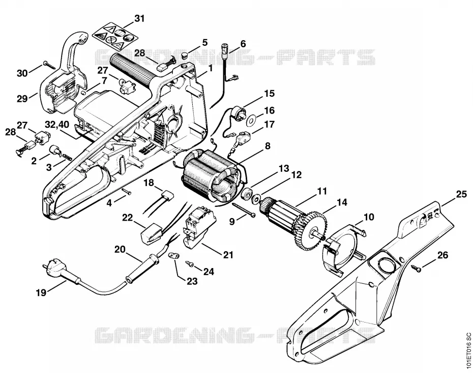 Moteur électrique E 220, E 20 Stihl Tronçonneuses Tronçonneuses Tronçonneuses électriques E 20  E 20