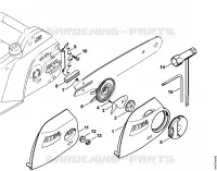 Couvercle de pignon, Outils pour Stihl MSE 140 C-Q