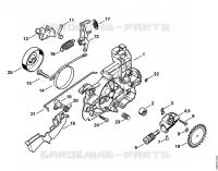 Carter de réducteur, Pompe à huile pour Stihl MSE 180 C-BQ