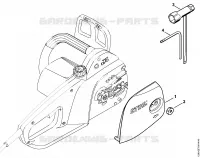 Couvercle de pignon, Outils pour Stihl MSE 141 C-Q