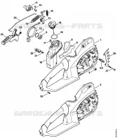 Carter de poignée, Réservoir d'huile pour Stihl MSE 190 C-Q