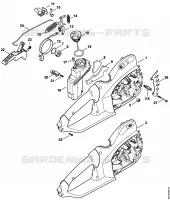 Carter de poignée, Réservoir d'huile pour Stihl MSE 190 C-BQ