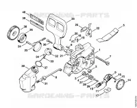 Carter de réducteur, Pompe à huile pour Stihl MSE 220