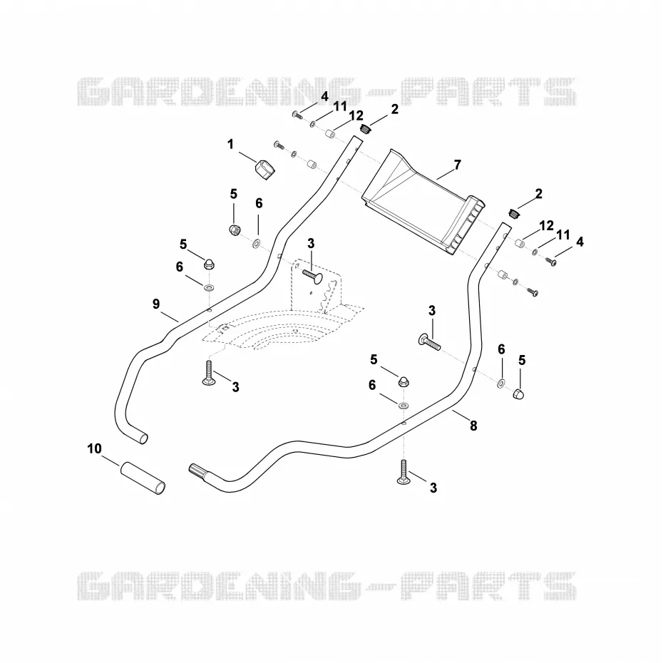 B - Guidon inférieur Stihl Tondeuses Tondeuses VIKING : MB MB 2 RT  MB 2 RT