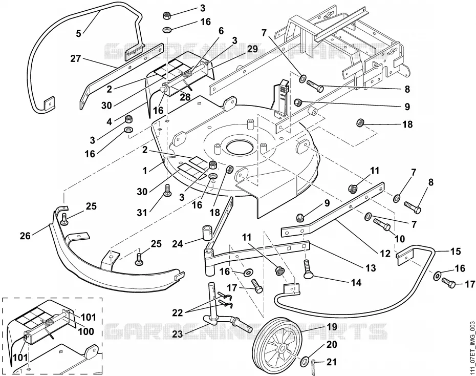 C - Carter, roue avant Stihl Tondeuses Tondeuses VIKING : MB MB 6 RC  MB 6 RC
