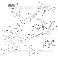 C   Chassis, Réglage de hauteur pour Stihl MB 650.0 VE