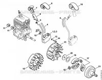 Dispositif d'allumage, Embrayage pour Stihl HT 56 C-E